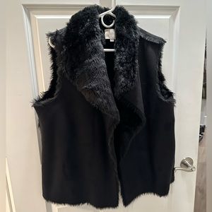 New! LOFT Faux Suede Faux Fur-Lined Vest (XL)
